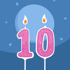 Vector Candle Ten Years