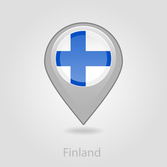 Finland flag pin map icon, vector illustration