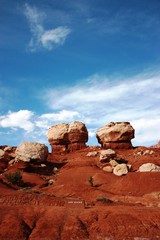 Fototapeta na wymiar Twin Rocks in Capitol Reef National Park, Utah