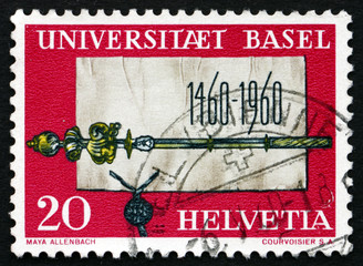 Postage stamp Switzerland 1960 Founding Charter and Scepter