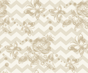 Vector Floral vintage rustic seamless pattern