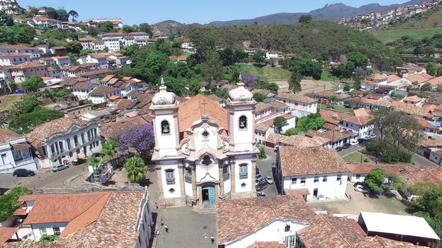 Aerial View of Igreja Nossa Senhora do Pilar Church, Ouro Preto, Brazil
