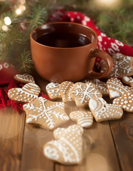 Cup of tea with Christmas sweetness