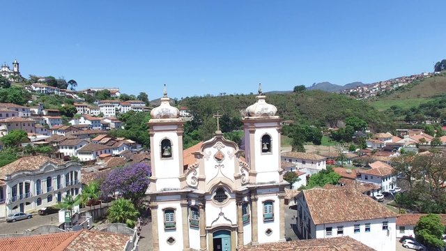 Aerial View of Igreja Nossa Senhora do Pilar Church, Ouro Preto, Brazil