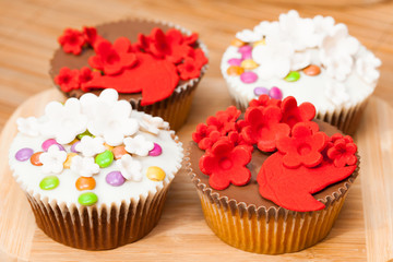 Cupcakes - vier kleine süße Kuchen