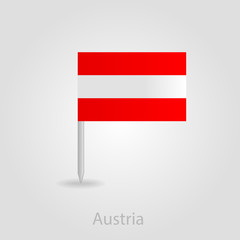 Austria flag pin map icon, vector illustration