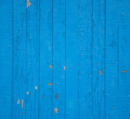 Texture of old rough blue fence