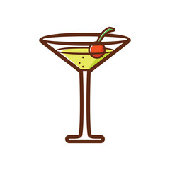 Cocktail with cherry vector