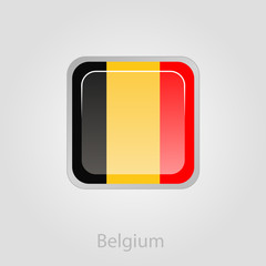Fototapeta premium Belgium flag button, vector illustration