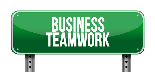 business teamwork road sign concept