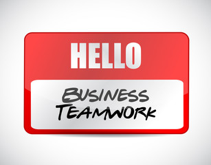 business teamwork name tag sign concept