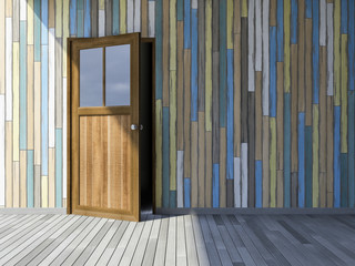 3Ds wooden door