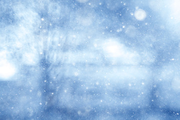 Blue blurred background bokeh