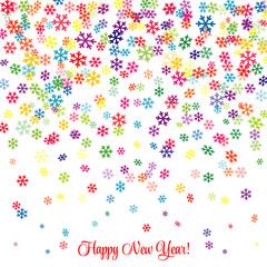 Colorful confetti on white background