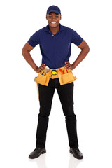 african craftman with tool-belt