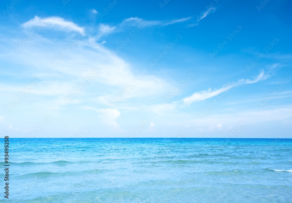 Wall mural blue sky and sea background