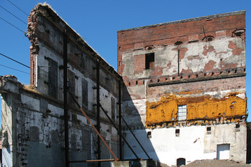 Facade of a demolished building