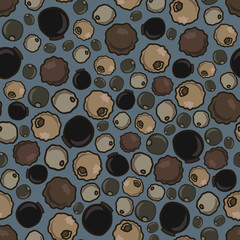 Seamless background with black, white and other pepper