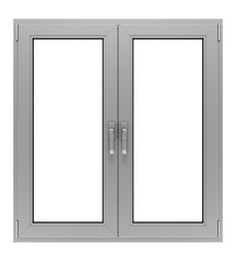gray metallic window isolated on white background