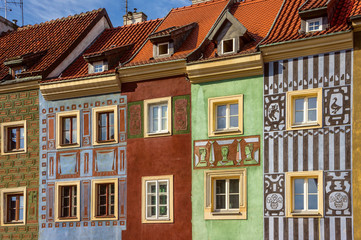 Colorful houses. Poznan, Poland.