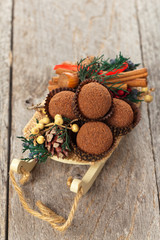 Deserts. Chocolate Cocoa Honey Balls. Macro with shallow dof. Selective focus.
