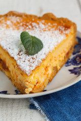 Pumpkin quiche.selective focus