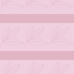 Romantic wallpaper, purple, with lines and leaves