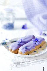 Exquisite cream dessert eclair 