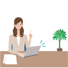 ビジネスウーマン　パソコン