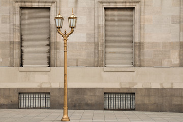 Old gold street lamp