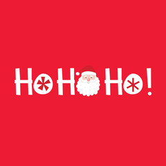 Cute Greeting Card with Ho ho ho and Santa design vector illustration. EPS 10 & HI-RES JPG Included