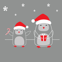 Cute Penguin with Chalkboard background, design vector illustration. EPS 10 & HI-RES JPG Included