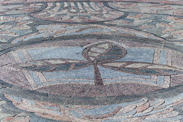 granite leaf-like coloured  mosaic element