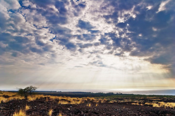 Colorful sunset around ocean