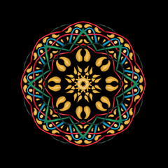 Golden Mandala. Ethnic abstract decorative elements.