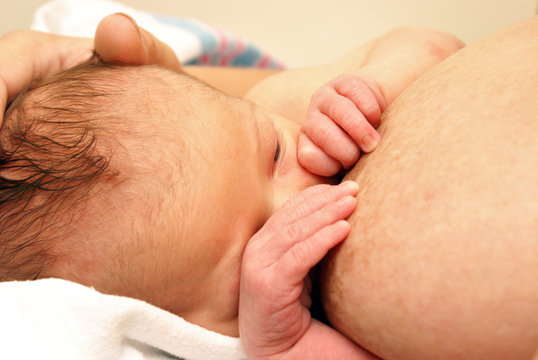 Breastfeeding Newborn Boy