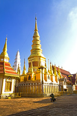 Fototapeta premium Architecture gold and traveler