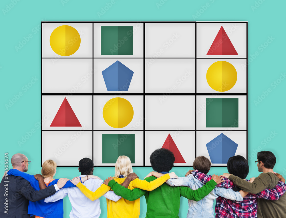 Poster sudoku puzzle problem solving leisure games concept