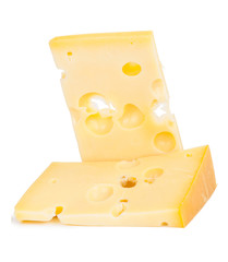 Isolated cheese chunk
