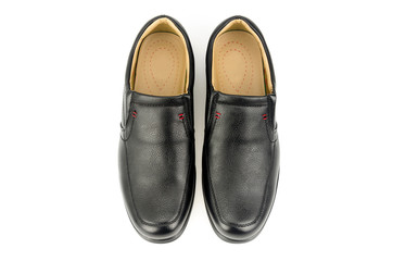 black leather shoe