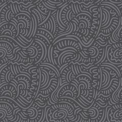 Grey Doodle Lines Seamless Pattern