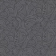 Tapeten Grau Graues Gekritzel zeichnet nahtloses Muster