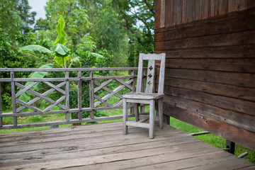  chair and floor of old Thai house