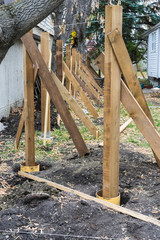 Fototapeta premium Fence poles installation