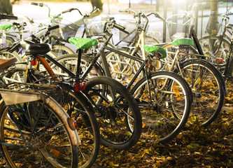 Fototapeta na wymiar Bikes in autumn
