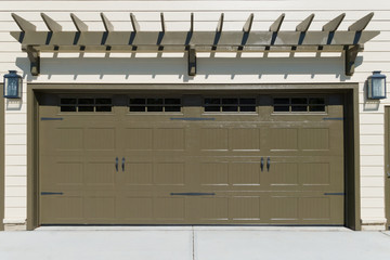 Naklejka premium Residential house car garage doors
