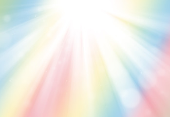 Colorful glitter sparkle defocused rays lights bokeh abstract background.