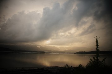 Fototapeta na wymiar Lake on Sado Island, Japan