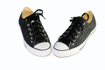 black canvas shoes with white background