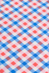 チェック柄の巾着袋　